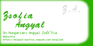 zsofia angyal business card